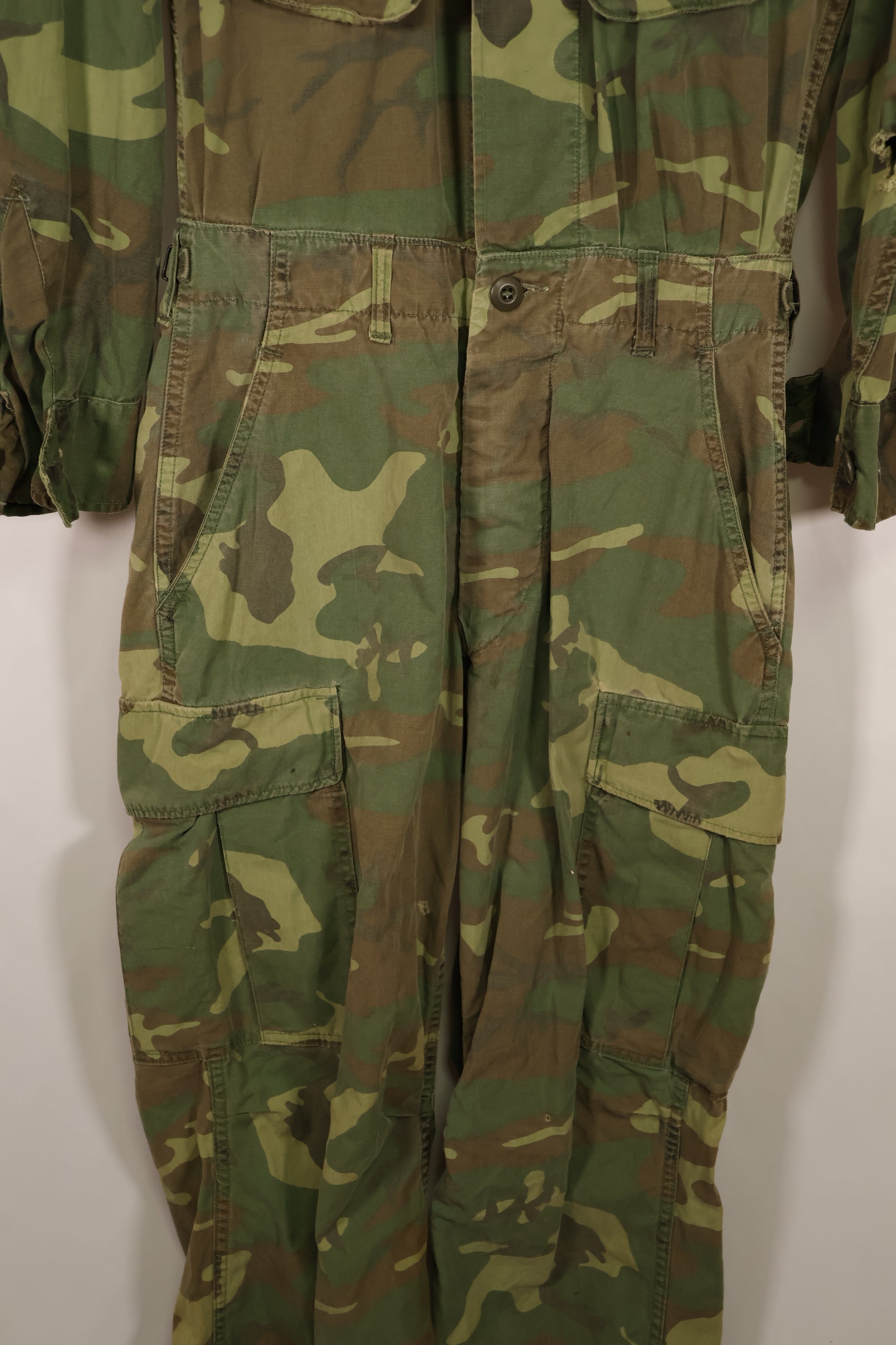 実物 1966年〜1967年 レア品 ローカル改造 フライトスーツ ERDL 初期プリント