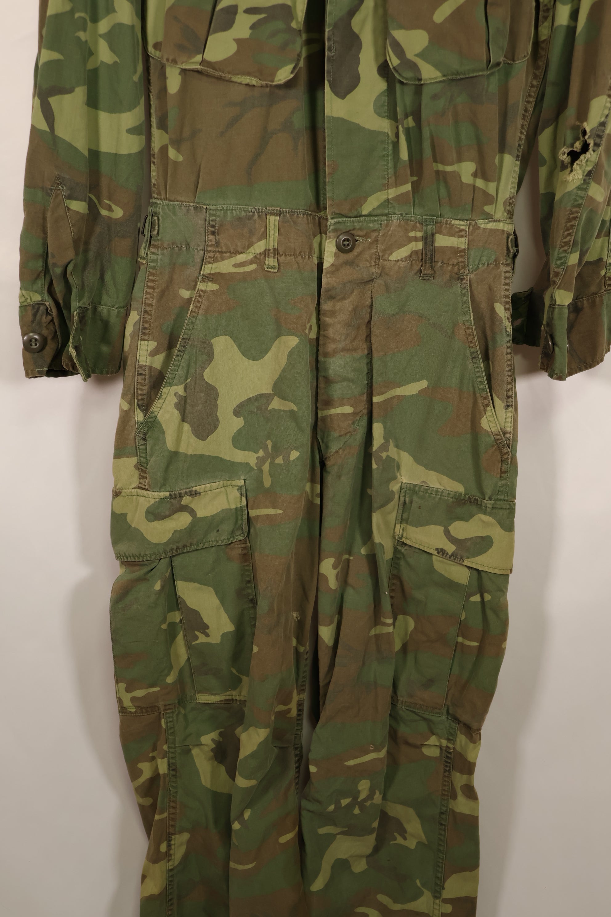 実物 1966年〜1967年 レア品 ローカル改造 フライトスーツ ERDL 初期プリント