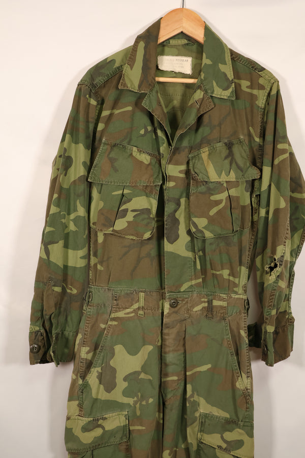 実物 1966年〜1967年 レア品 ローカル改造 フライトスーツ ERDL 初期プリント