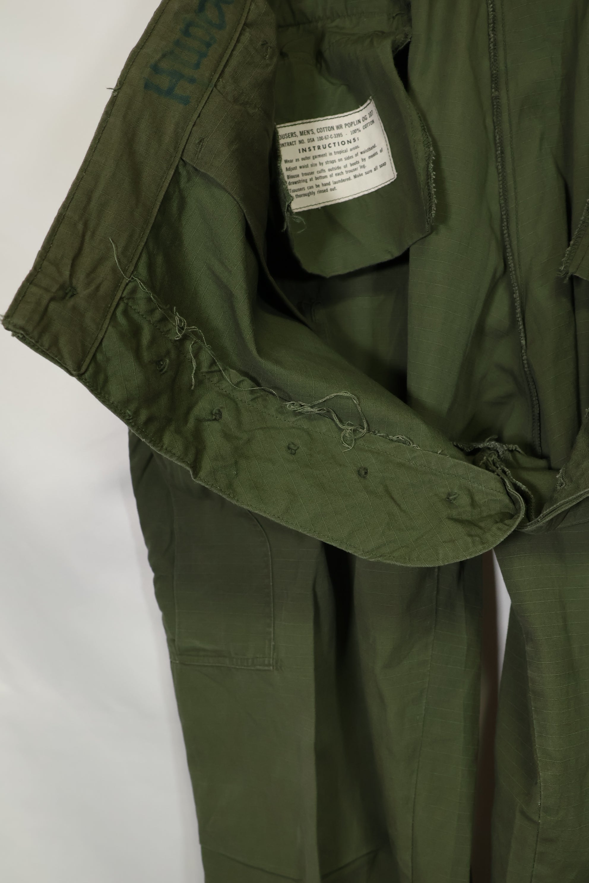 1967年契約 4th Model リップストップ ジャングルファティーグ パンツ L-L 中古品