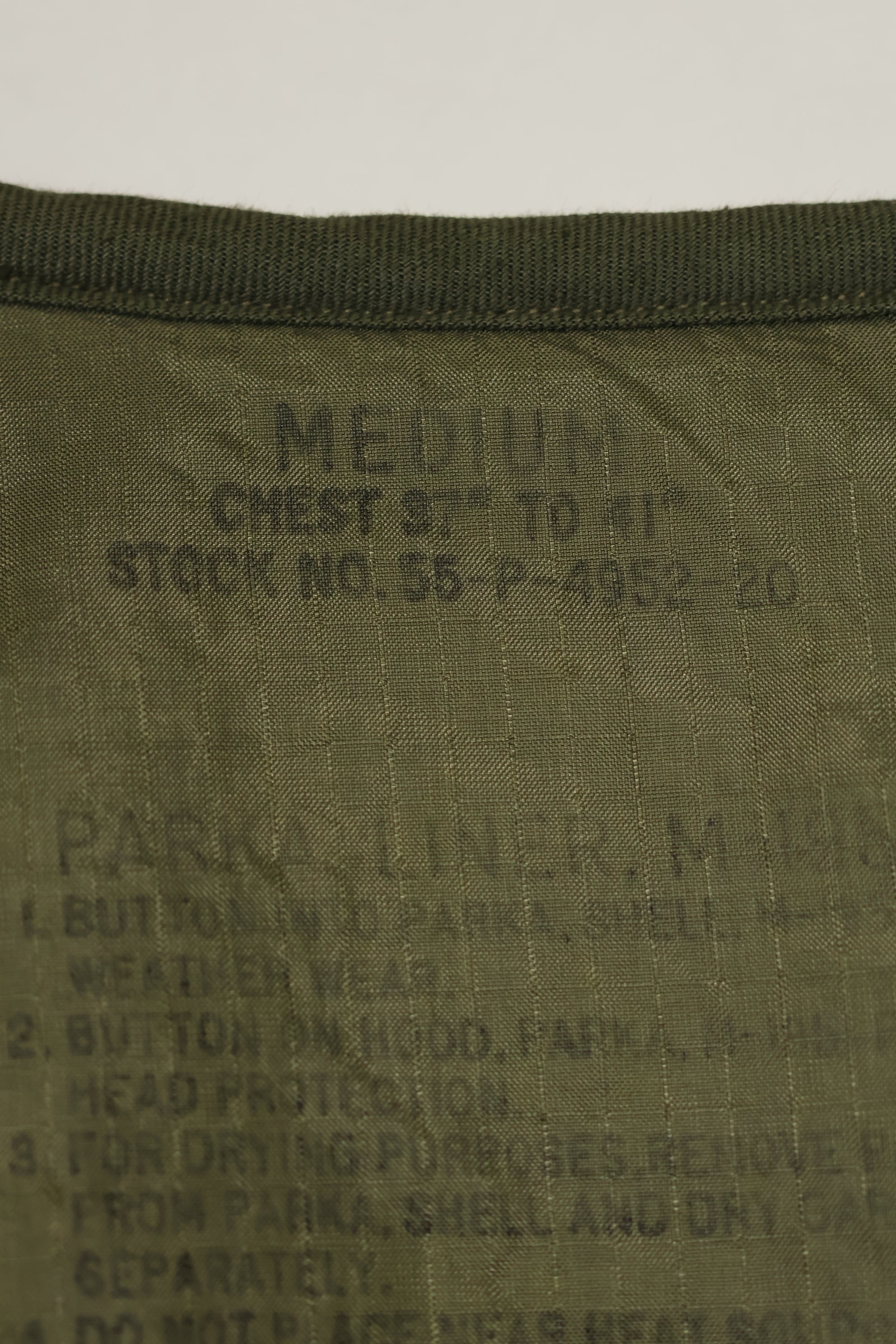 1953年 4月 M51 フィールドパーカー用 パイルライナー サイズ Medium 中古品