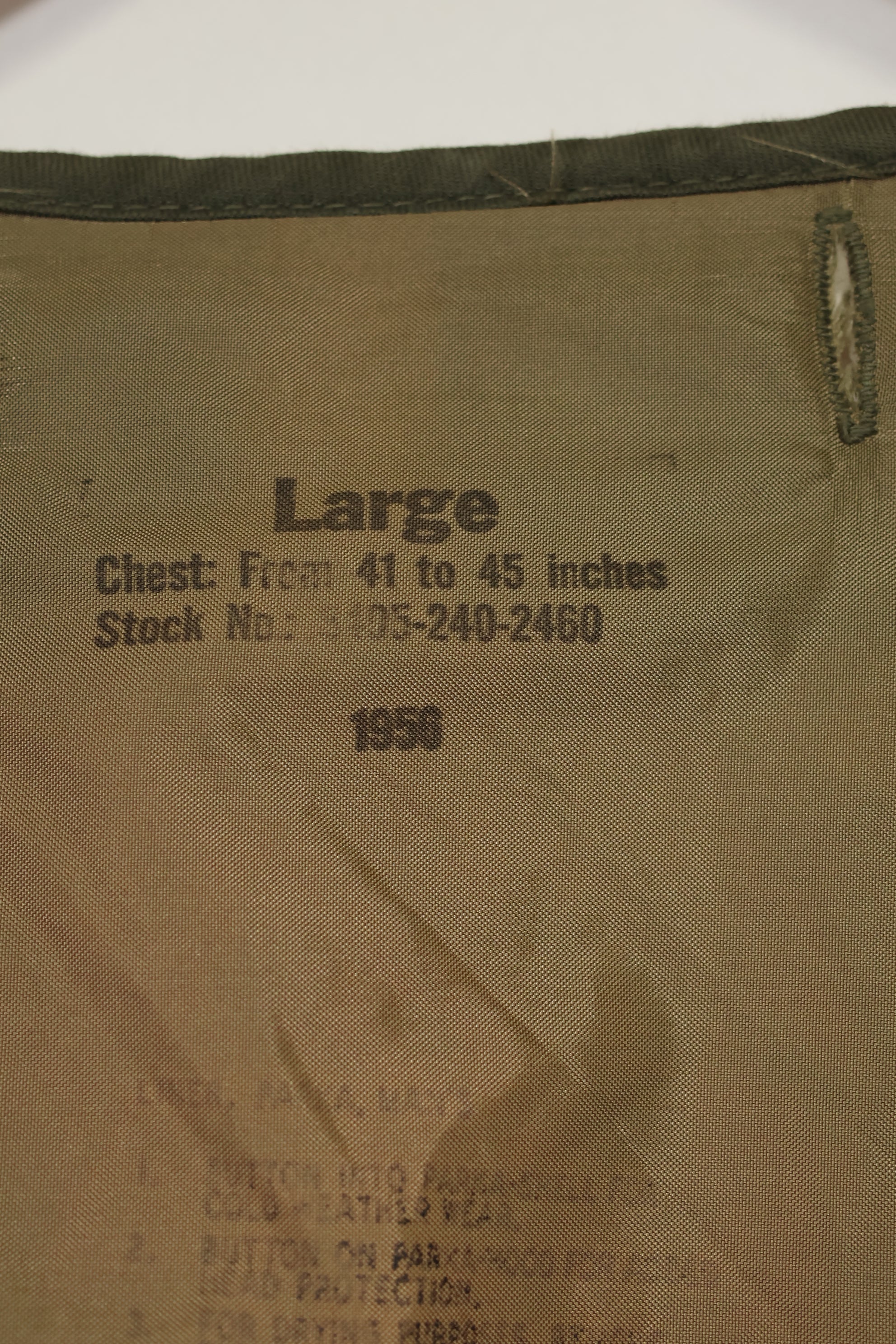 1956年 M51 フィールドパーカー用 パイルライナー サイズ Large 中古品