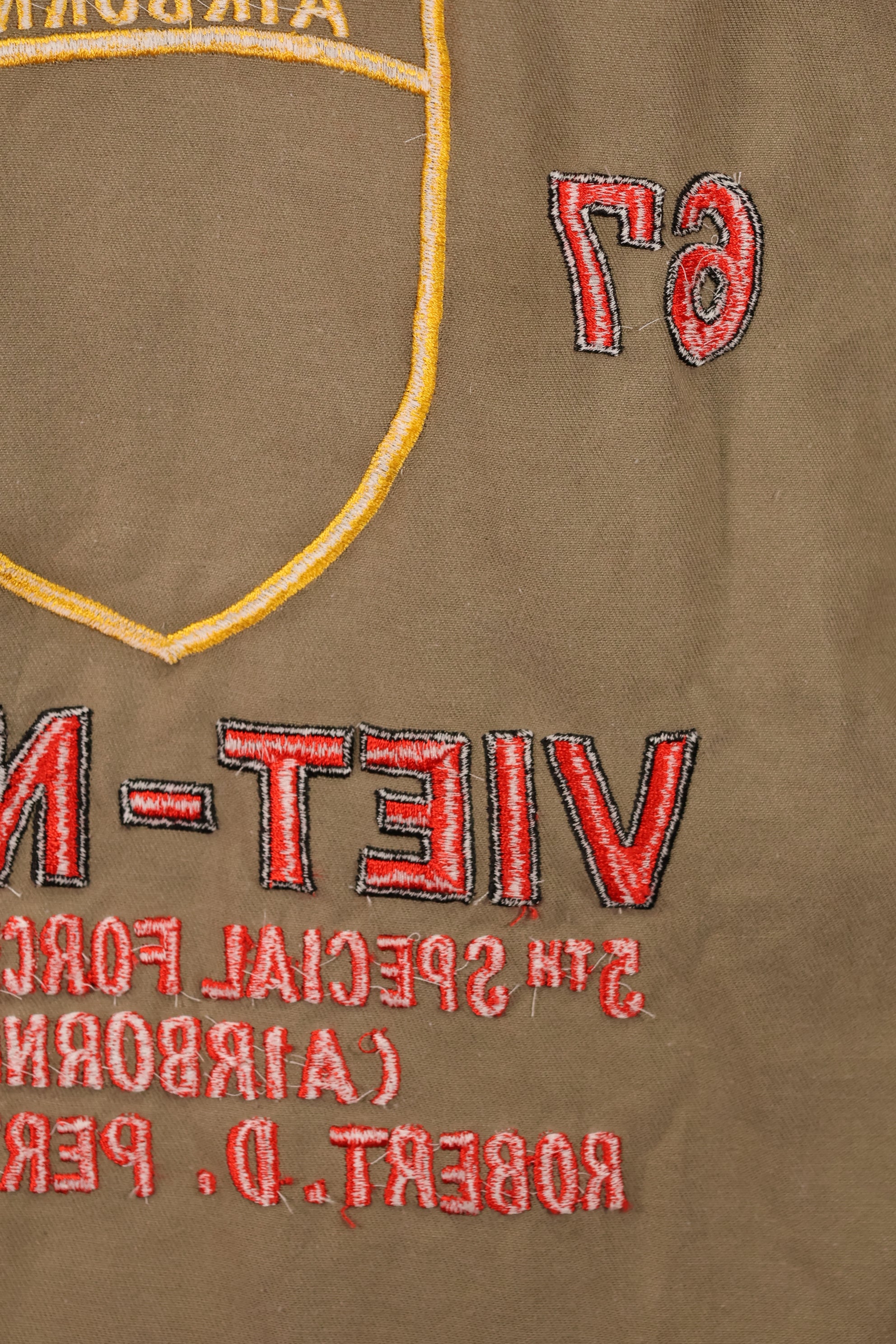 【限定生産品】レプリカ 沖縄 Mugi's 刺繍 MILITARIA 1911 シルバータイガー  USカットシャツ ツアージャケット