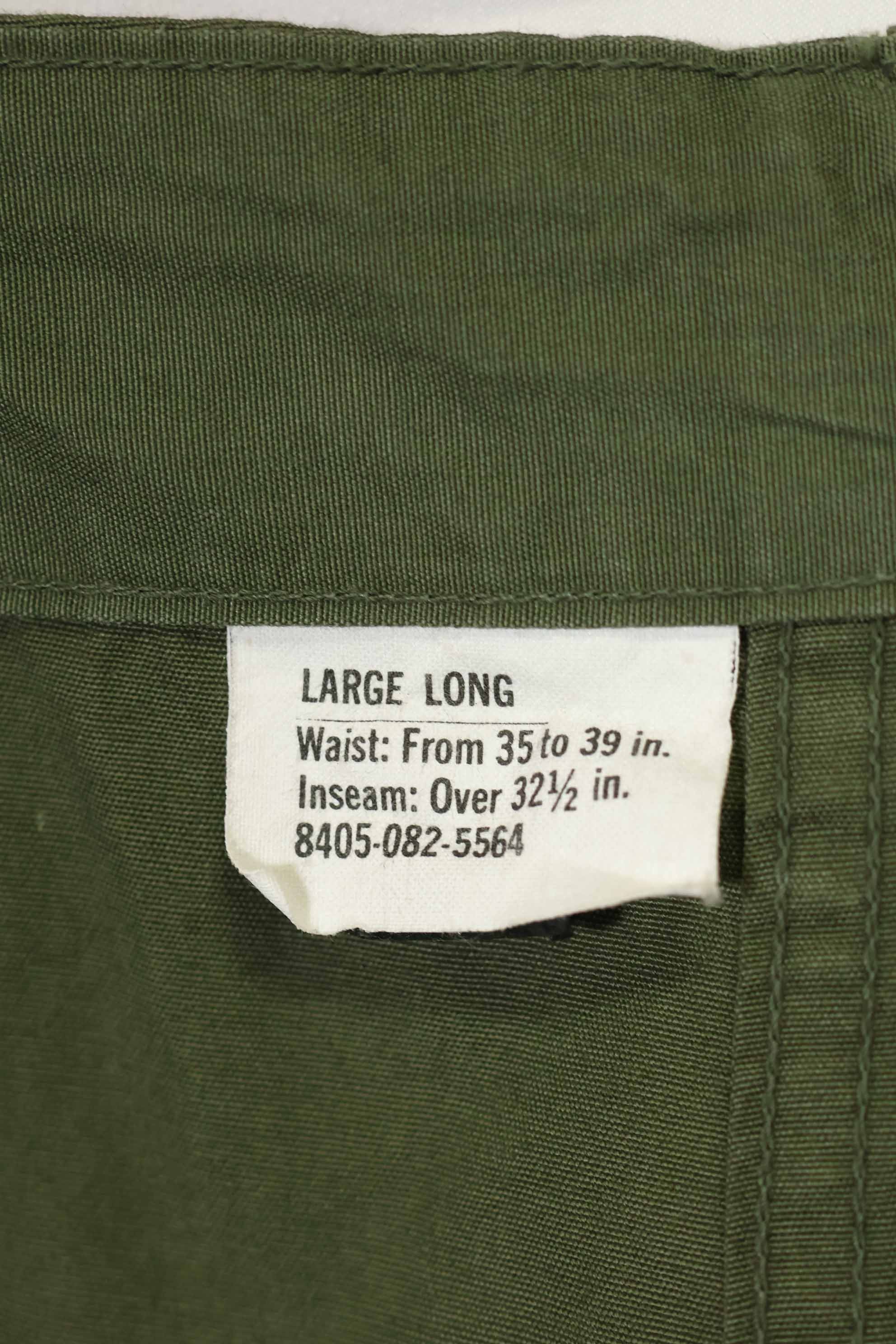 1967年契約 3rd Model ノンリップストップ ジャングルファティーグ パンツ L-L 中古品