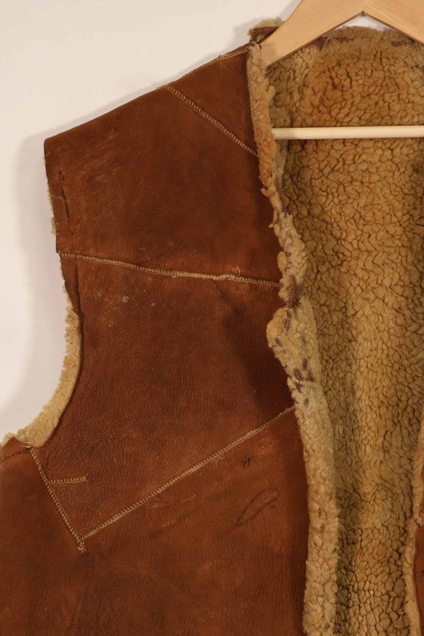 民間品 1960〜70年代 シープスキンベスト 中古品 傷 汚れあり