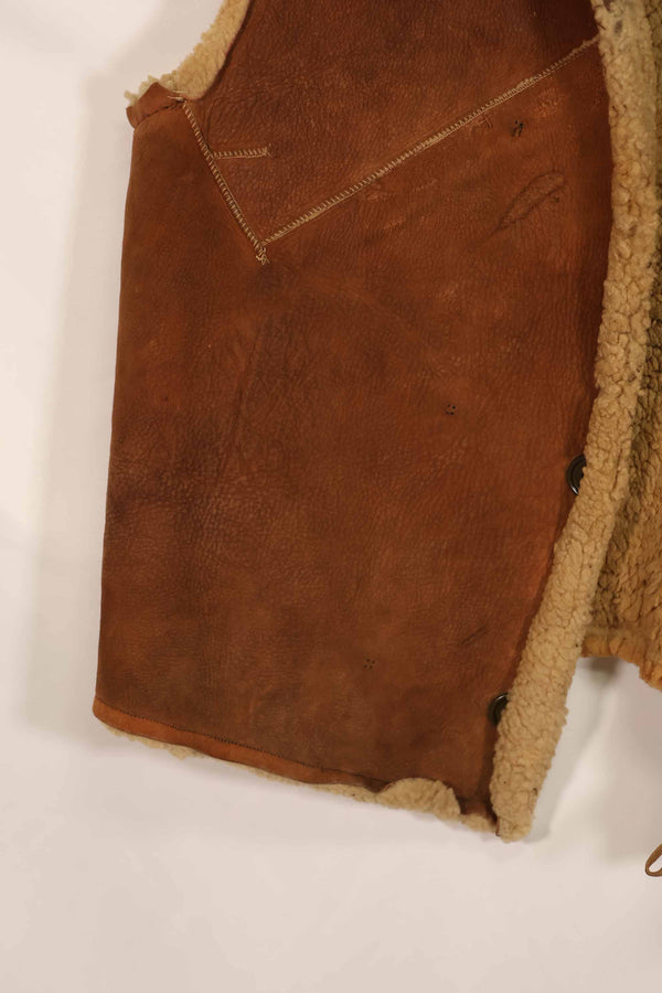 民間品 1960〜70年代 シープスキンベスト 中古品 傷 汚れあり