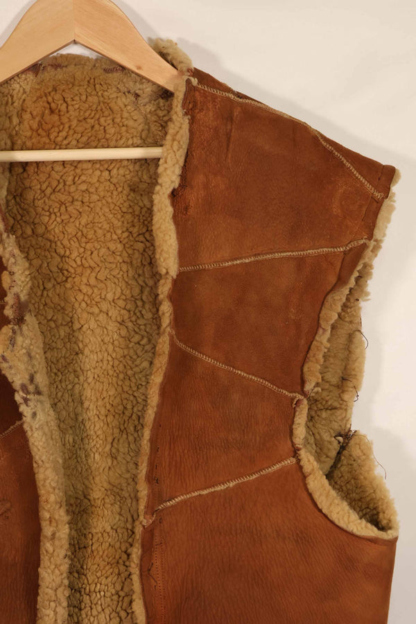 民間品 1960〜70年代 シープスキンベスト 中古品 傷 汚れあり