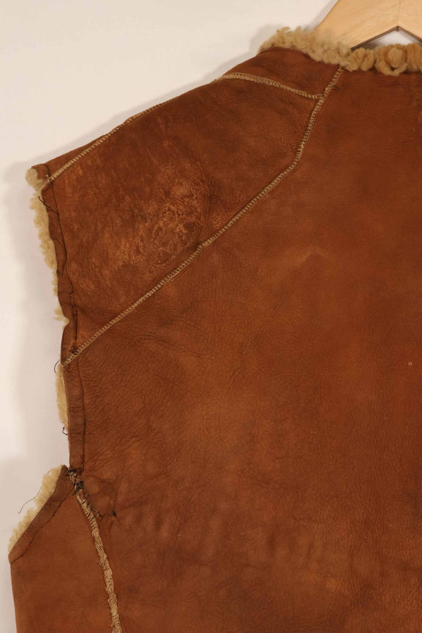 民間品 1960〜70年代 シープスキンベスト 中古品 傷 汚れあり