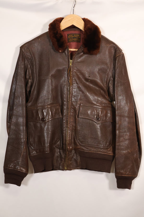1943年〜45年頃 アメリカ海軍 AN-J-3a フライトジャケット レア品 状態良い 中古品