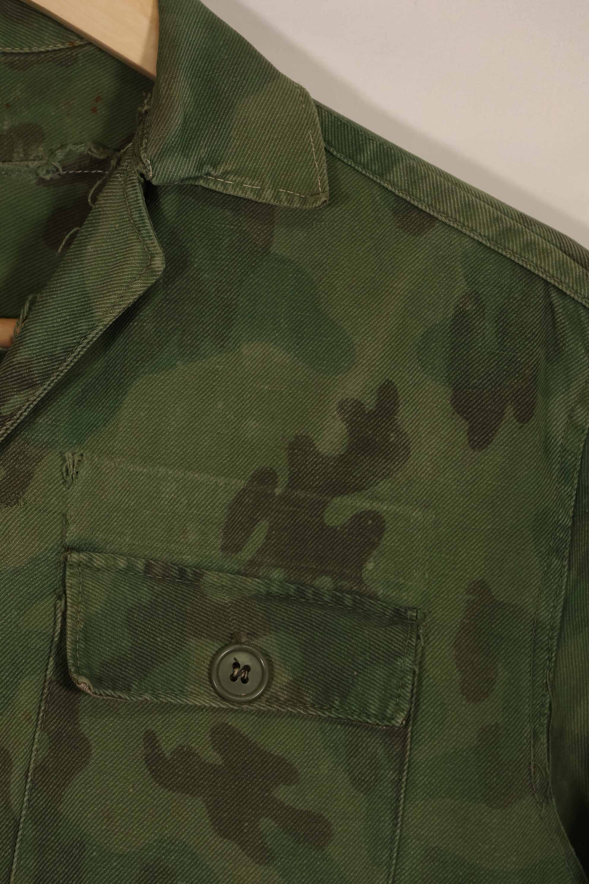 実物 1960年代 ARVN ローカルメイド迷彩 シャツ 摩耗あり 中古品