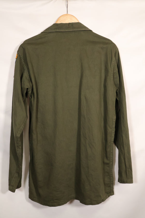 1960年代〜70年代 OG-107 ユーティリティシャツ 陸軍空挺兵士 パッチ初付け 中古品