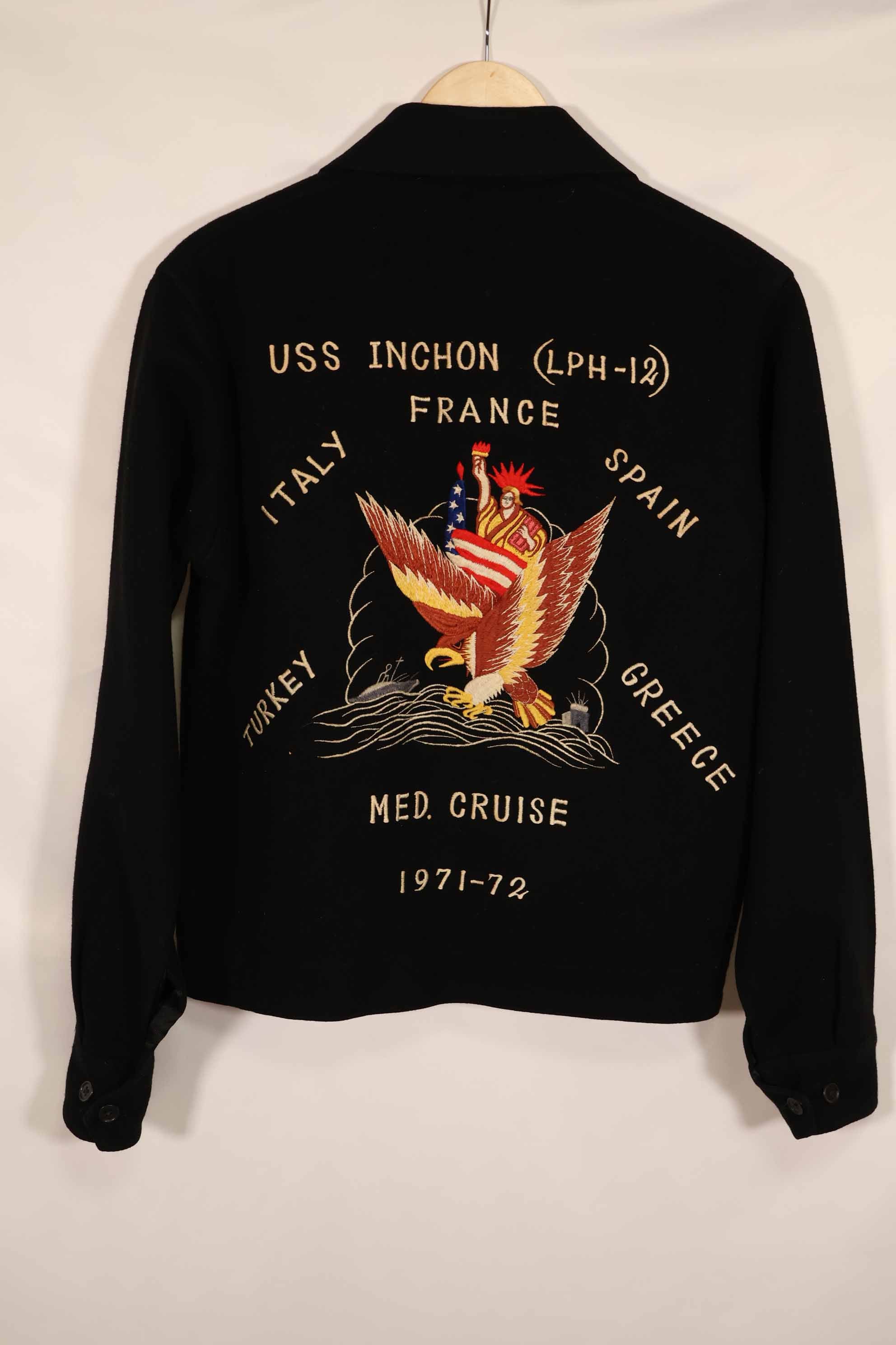 実物 1971-1972 アメリカ海軍 ツアージャケット USS INCHON 中古品