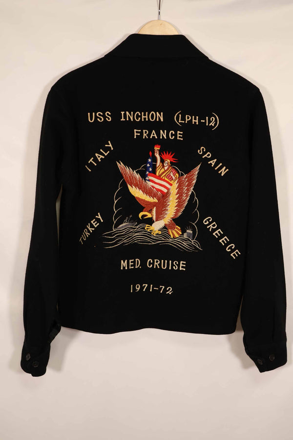 実物 1971-1972 アメリカ海軍 ツアージャケット USS INCHON 中古品