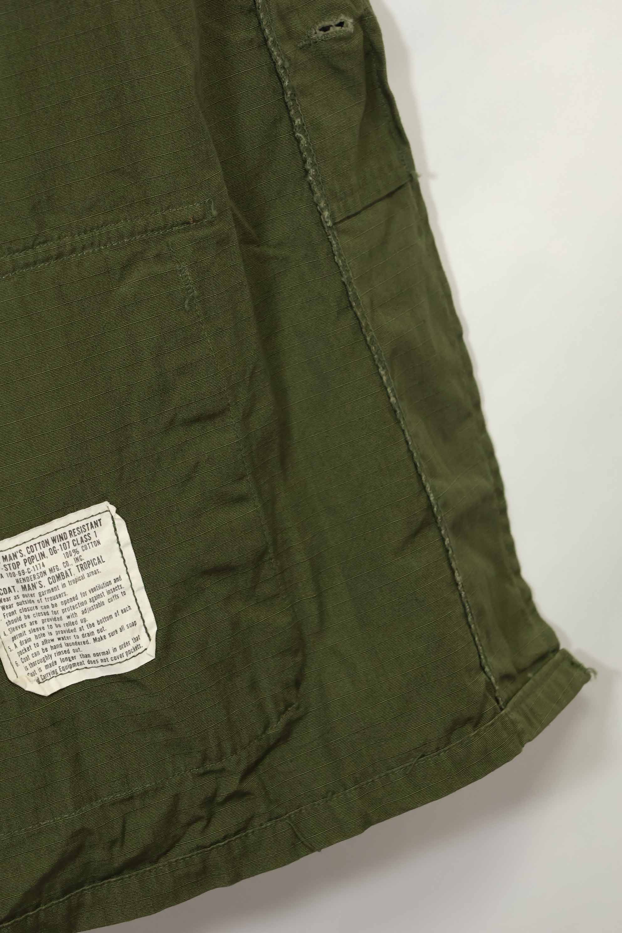 実物 1969年製 デッドストック 4th Model ジャングルファティーグ ジャケット L-S A