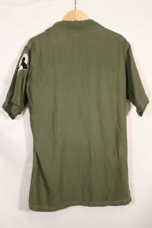 1967年契約 スヌーピーパッチ アメリカ海軍 USN OG-107 ユーティリティシャツ 中古品 A