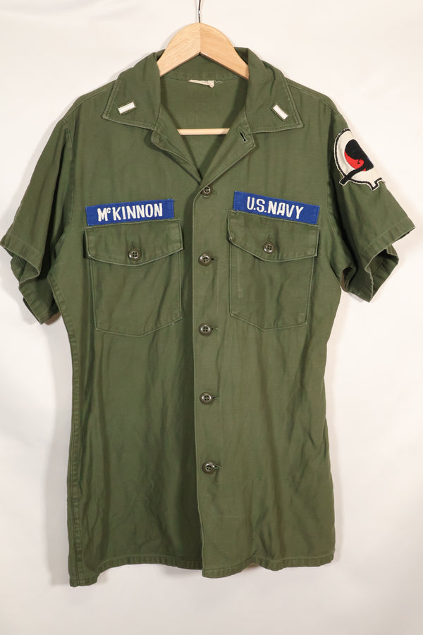 1967年契約 スヌーピーパッチ アメリカ海軍 USN OG-107 ユーティリティシャツ 中古品 B