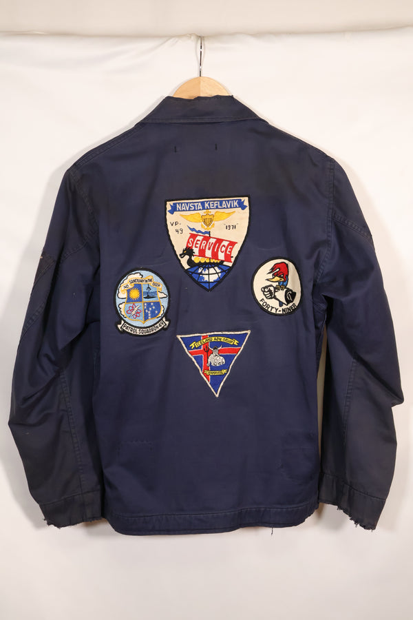 1968年契約 アメリカ海軍 対潜哨戒整備兵 デッキジャケット ローカルメイドパッチ付 中古品