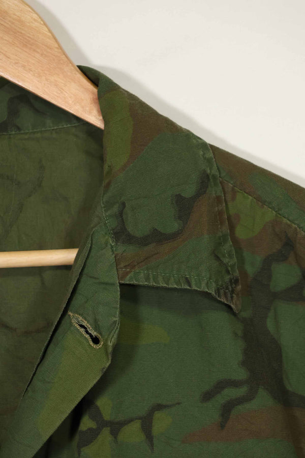 1960年代〜70年代 薄手生地 ハンティングシャツ インビジブルリーフ迷彩 半袖カスタム 中古品