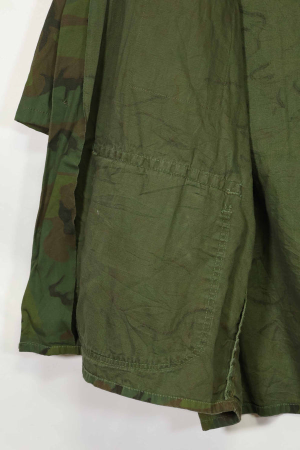 1960年代〜70年代 薄手生地 ハンティングシャツ インビジブルリーフ迷彩 半袖カスタム 中古品