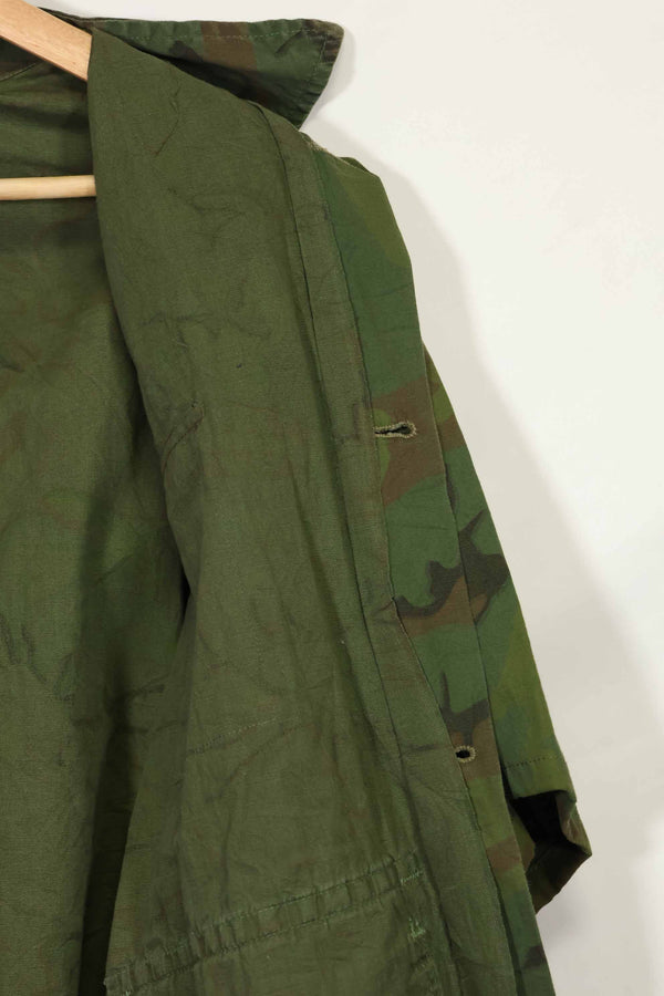1960年代〜70年代 薄手生地 ハンティングシャツ インビジブルリーフ迷彩 半袖カスタム 中古品