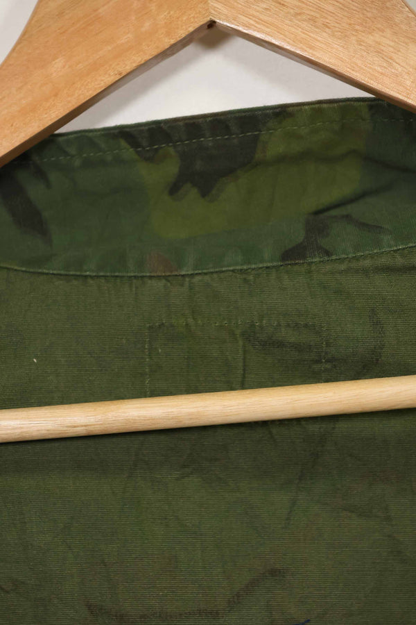 1960年代〜70年代 薄手生地 ハンティングシャツ インビジブルリーフ迷彩 半袖カスタム 中古品