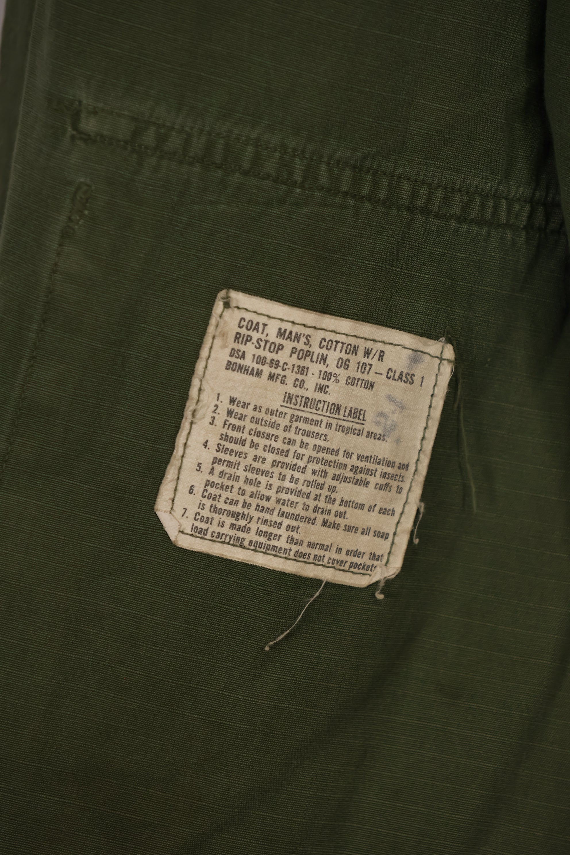 実物 1969年製 元SF隊員 4th Model ジャングルファティーグ ジャケット パッチ付き 中古品