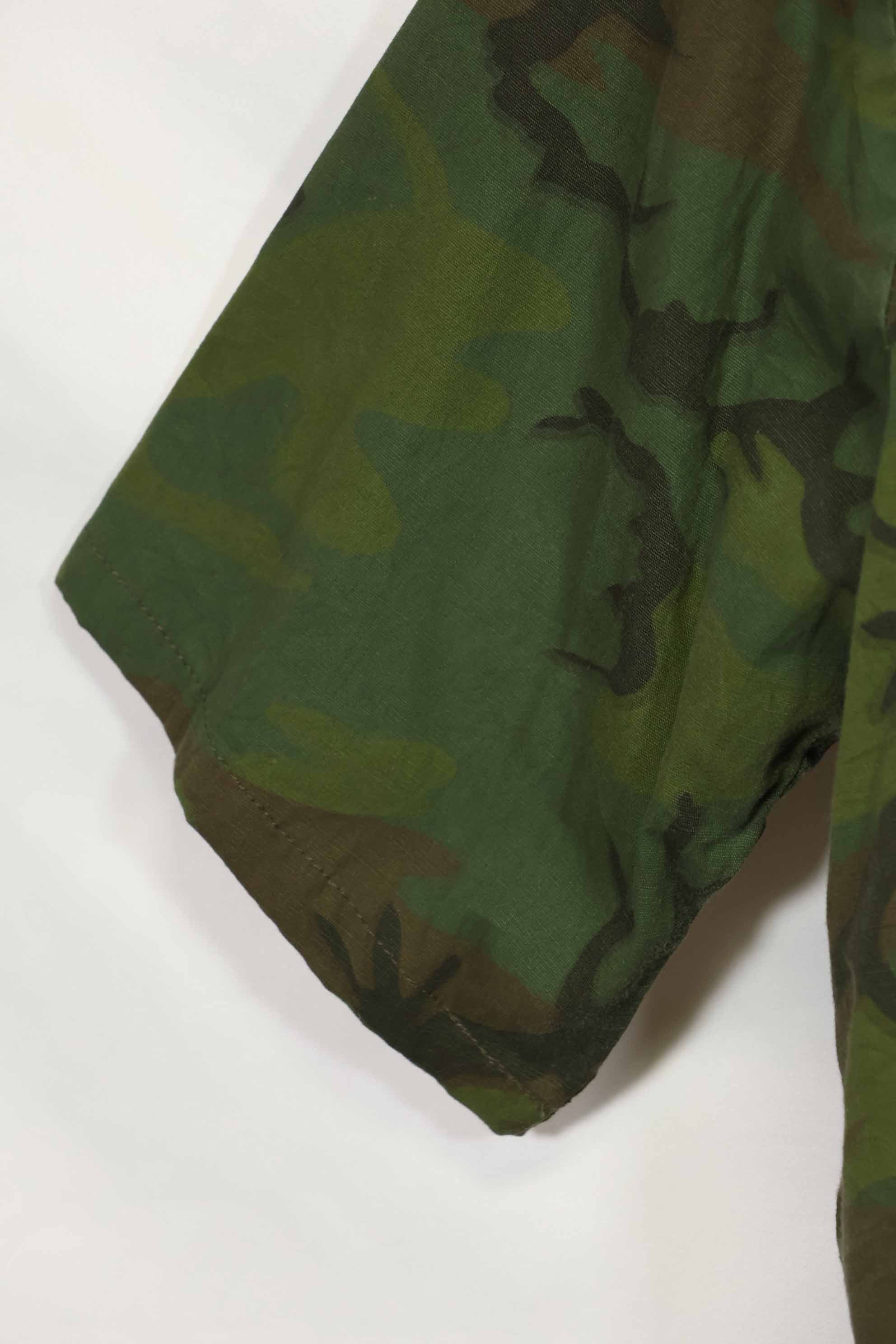 1960年代〜70年代 薄手生地 ハンティングシャツ インビジブルリーフ迷彩 半袖カスタム 中古品