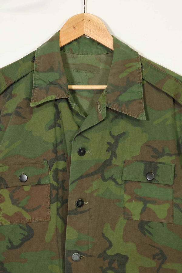 1960年代〜70年代 薄手生地 ハンティングシャツ インビジブルリーフ迷彩 半袖カスタム 中古品  B