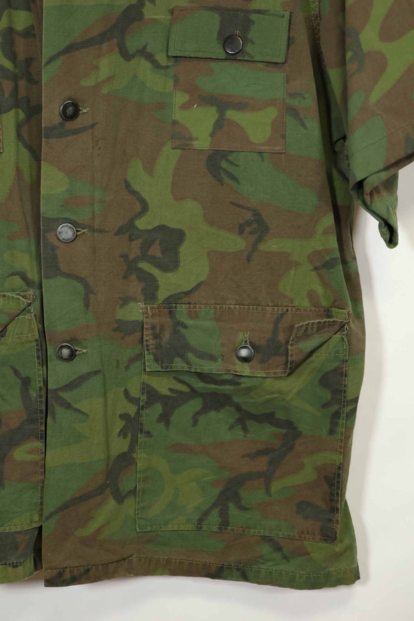 1960年代〜70年代 薄手生地 ハンティングシャツ インビジブルリーフ迷彩 半袖カスタム 中古品  B