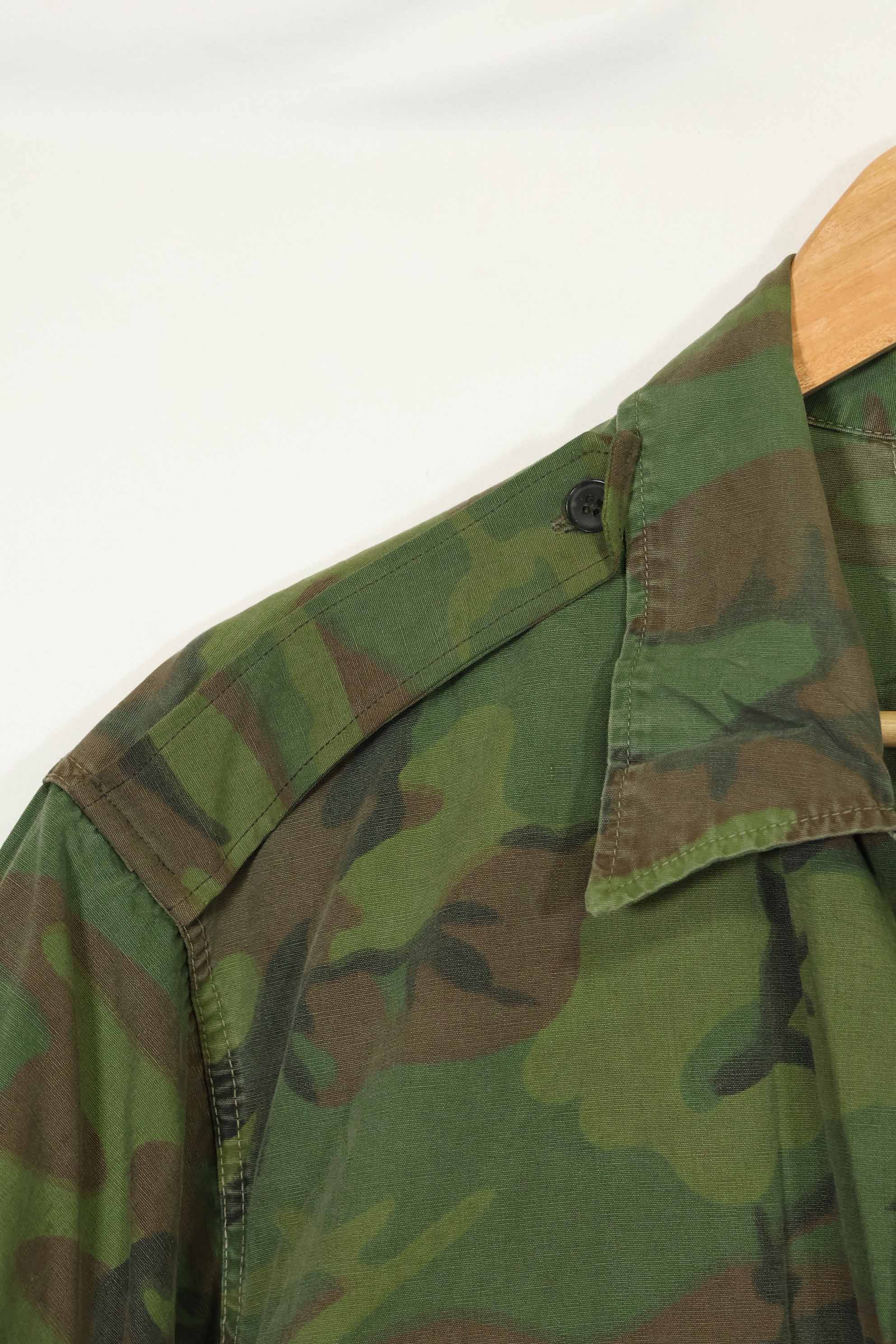 1960年代〜70年代 薄手生地 ハンティングシャツ インビジブルリーフ迷彩 半袖カスタム 中古品  B