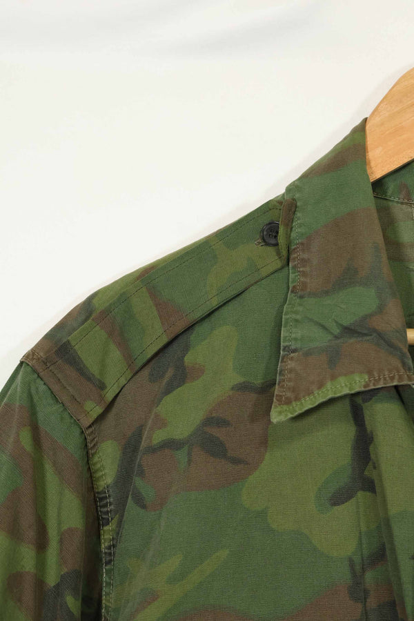 1960年代〜70年代 薄手生地 ハンティングシャツ インビジブルリーフ迷彩 半袖カスタム 中古品  B