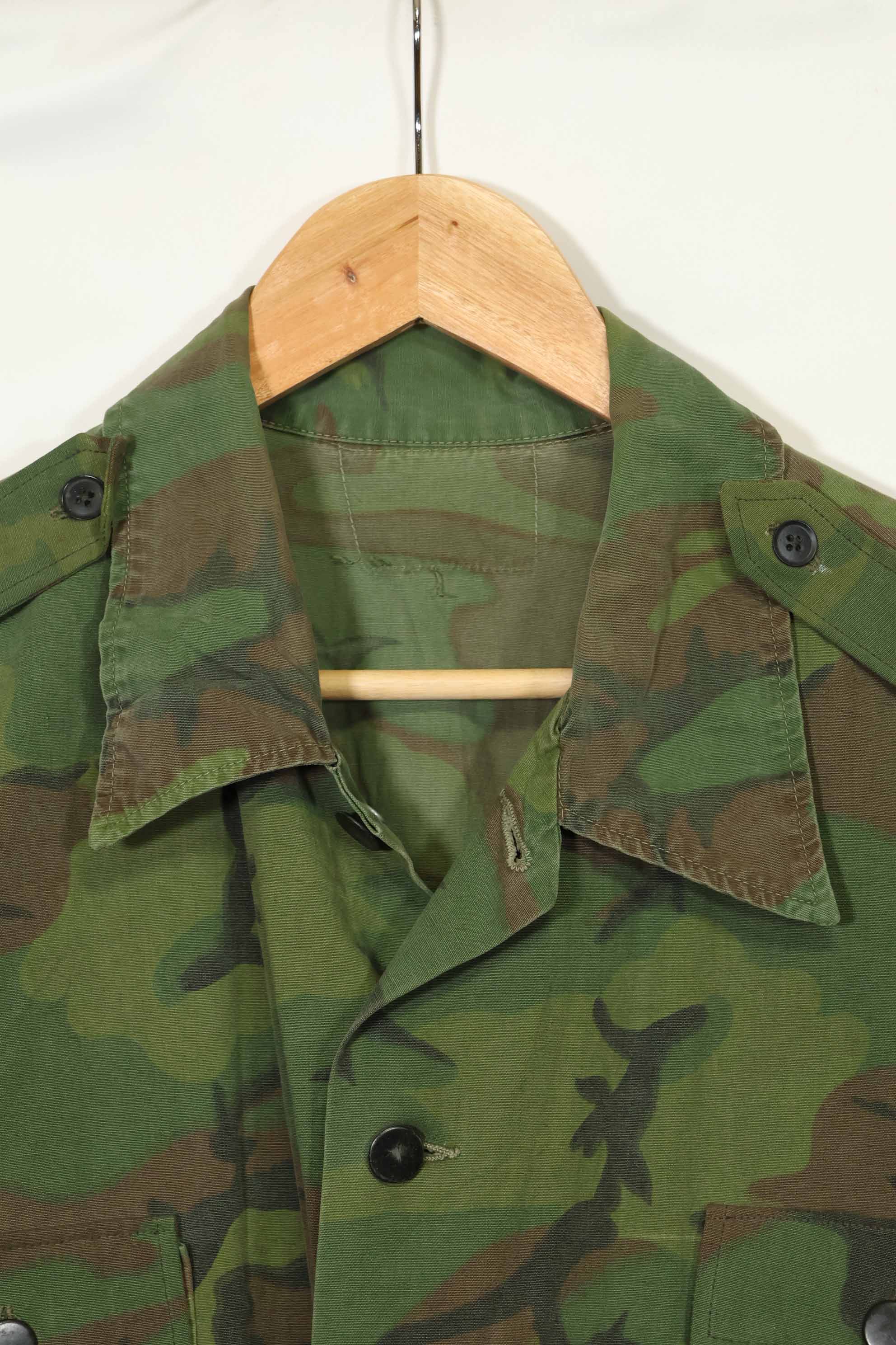 1960年代〜70年代 薄手生地 ハンティングシャツ インビジブルリーフ迷彩 半袖カスタム 中古品  B