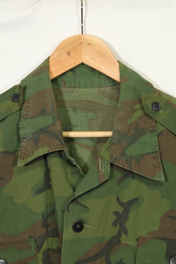 1960年代〜70年代 薄手生地 ハンティングシャツ インビジブルリーフ迷彩 半袖カスタム 中古品  B