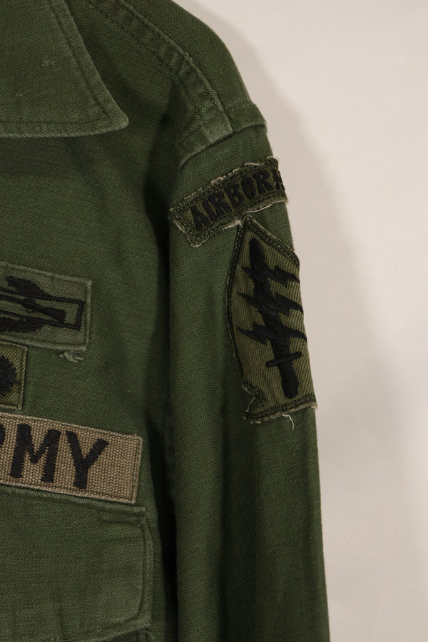 実物 1968年 沖縄製 グリーンベレーSSI付き OG-107 ユーティリティシャツ 中古品