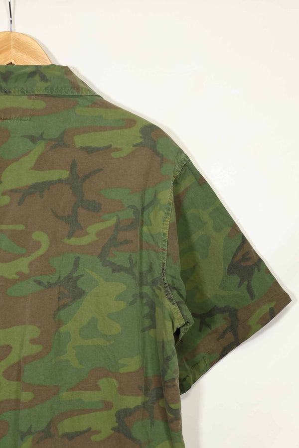 1960年代〜70年代 薄手生地 ハンティングシャツ インビジブルリーフ迷彩 半袖カスタム 中古品  B