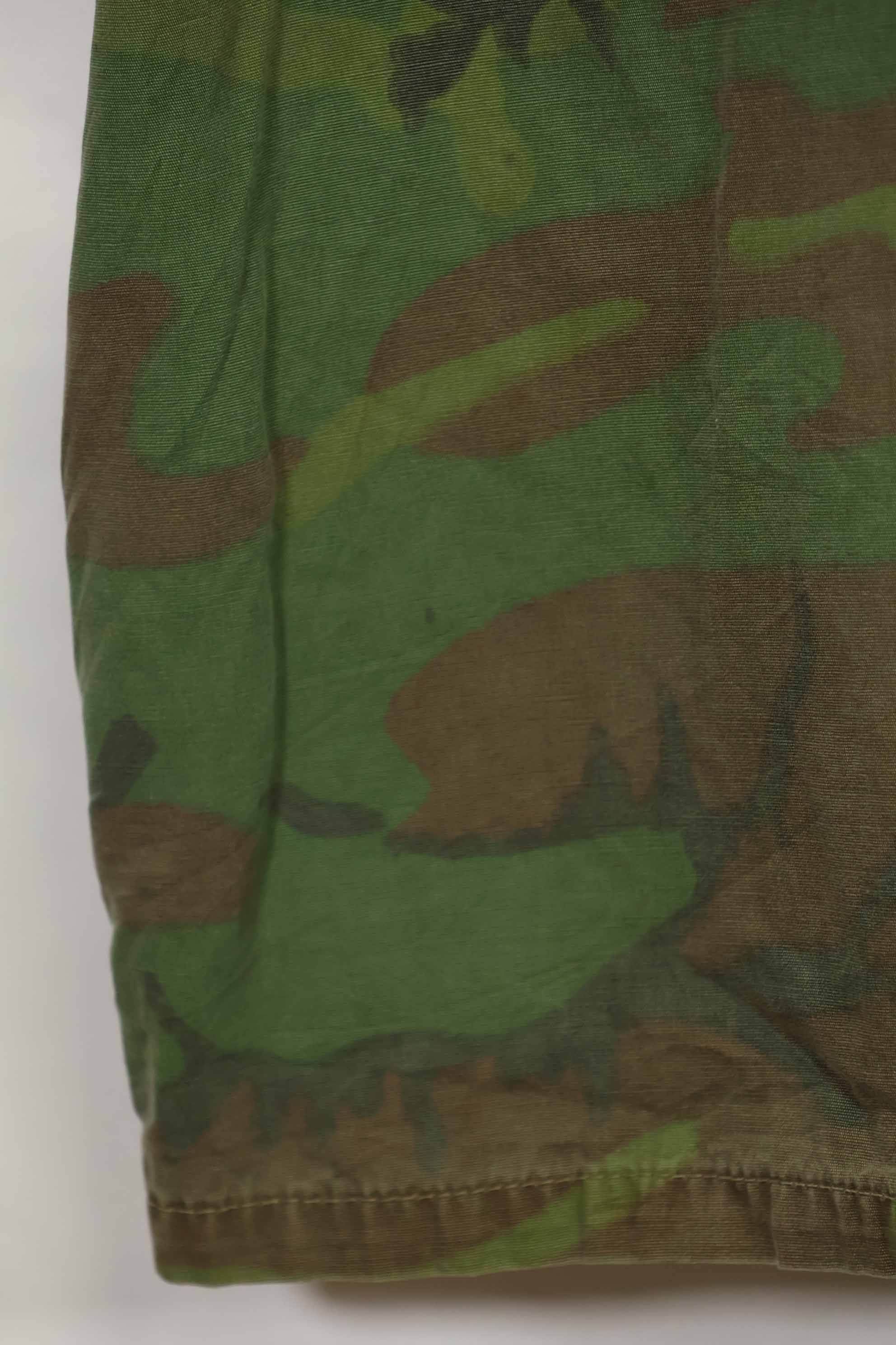 1960年代〜70年代 薄手生地 ハンティングシャツ インビジブルリーフ迷彩 半袖カスタム 中古品  B