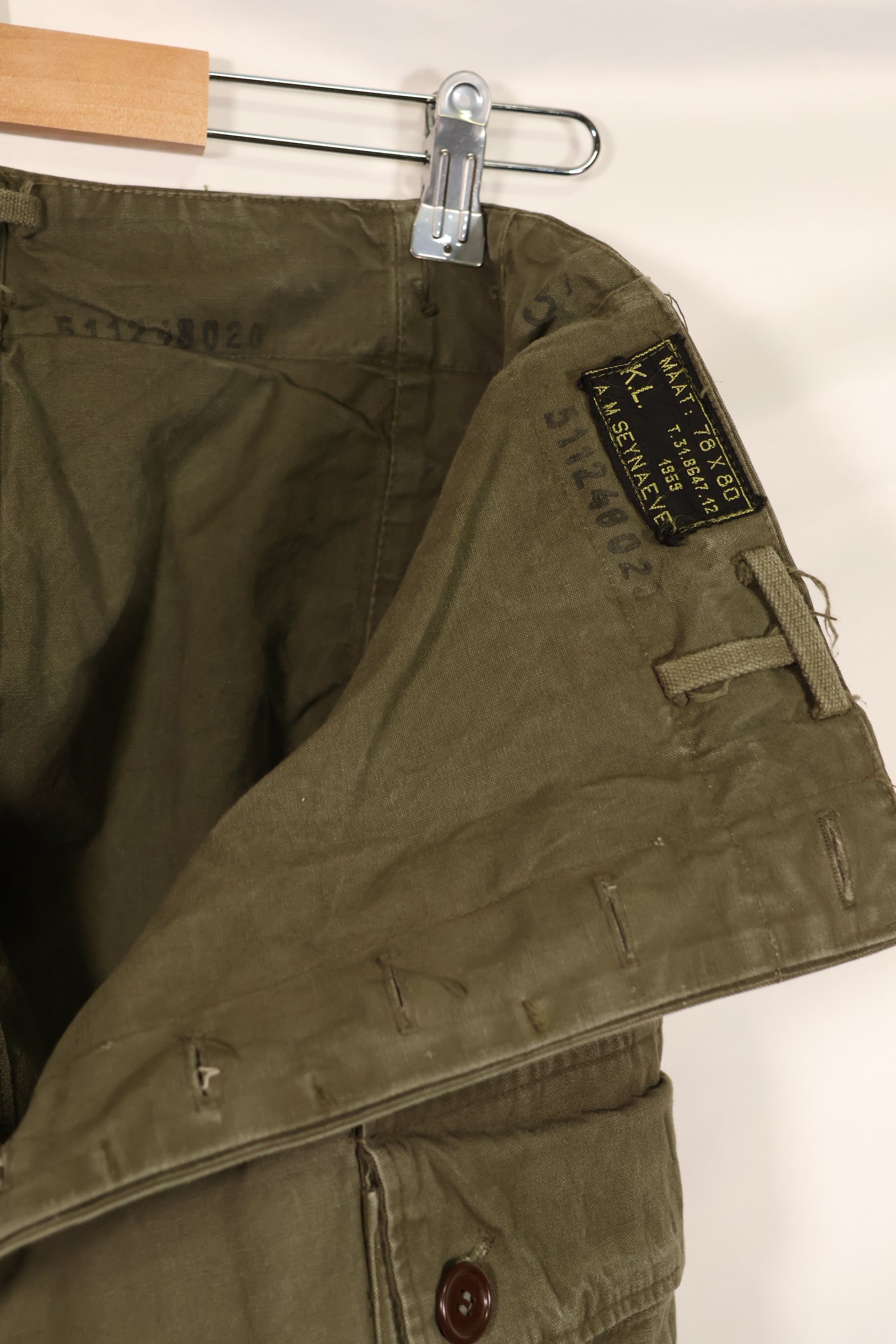 実物 1959年製 オランダ軍 ダブルフェイスフィールドパンツ 状態良い