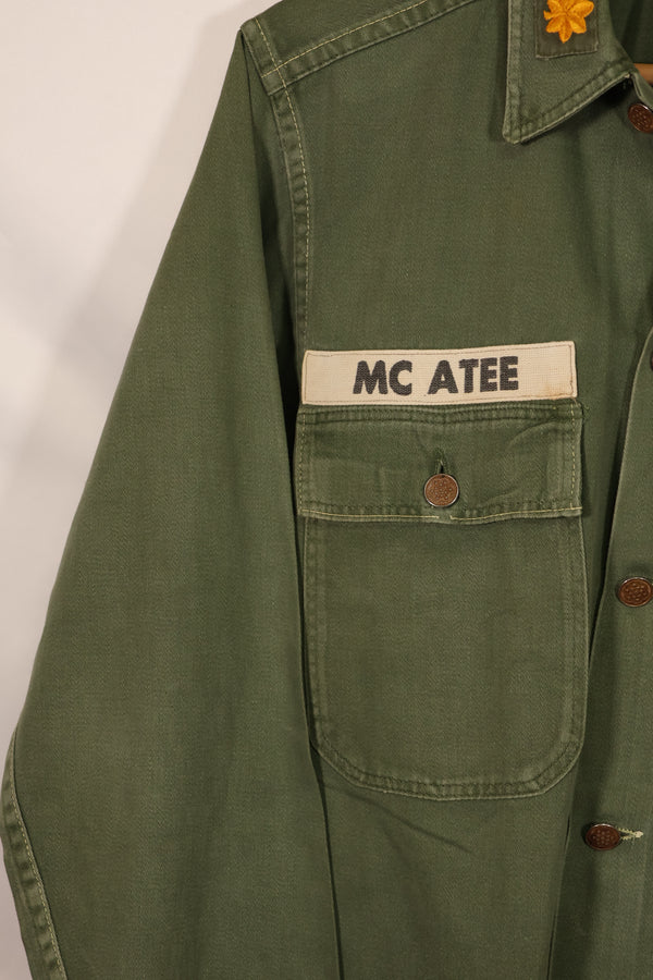 実物 1950年代 アメリカ陸軍 OG-107 ユーティリティシャツ 金属ボタン 中古品 パッチ後付け