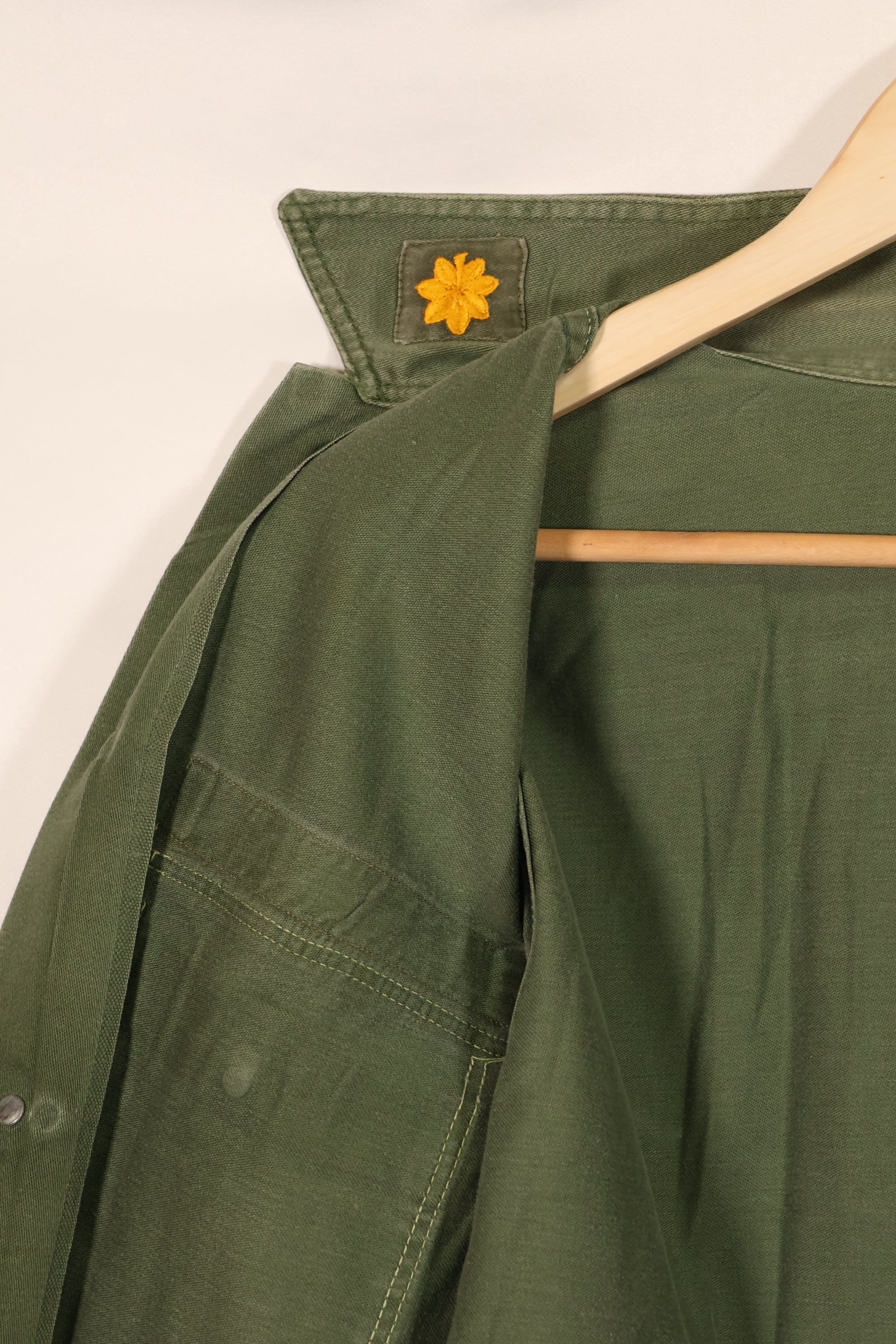 実物 1950年代 アメリカ陸軍 OG-107 ユーティリティシャツ 金属ボタン 中古品 パッチ後付け