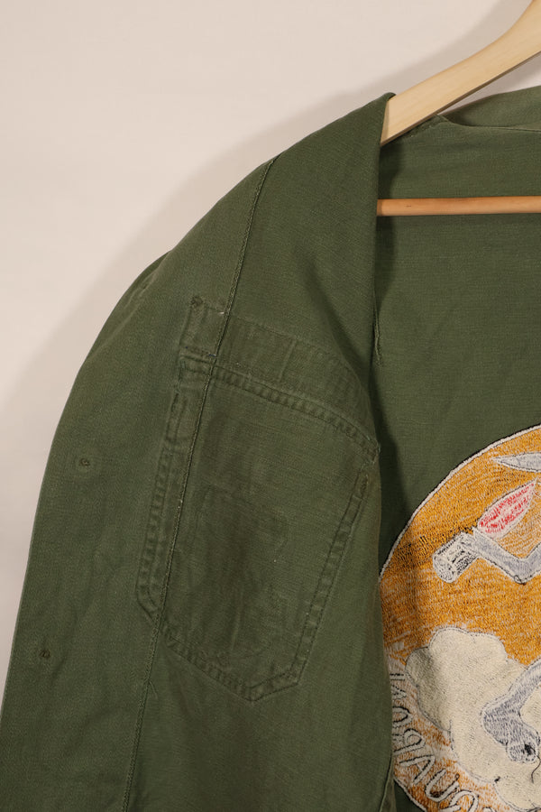 実物 1960年代ロット OG-107 USAF ユーティリティシャツ 直接刺繍あり