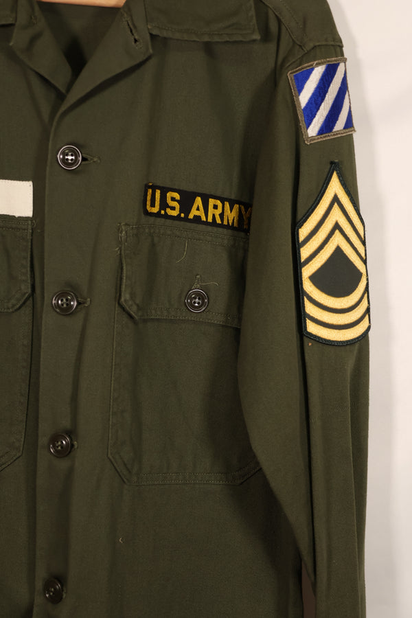 実物 アメリカ陸軍 OG-107 ユーティリティシャツ パッチ付 パッチ後付け 中古品