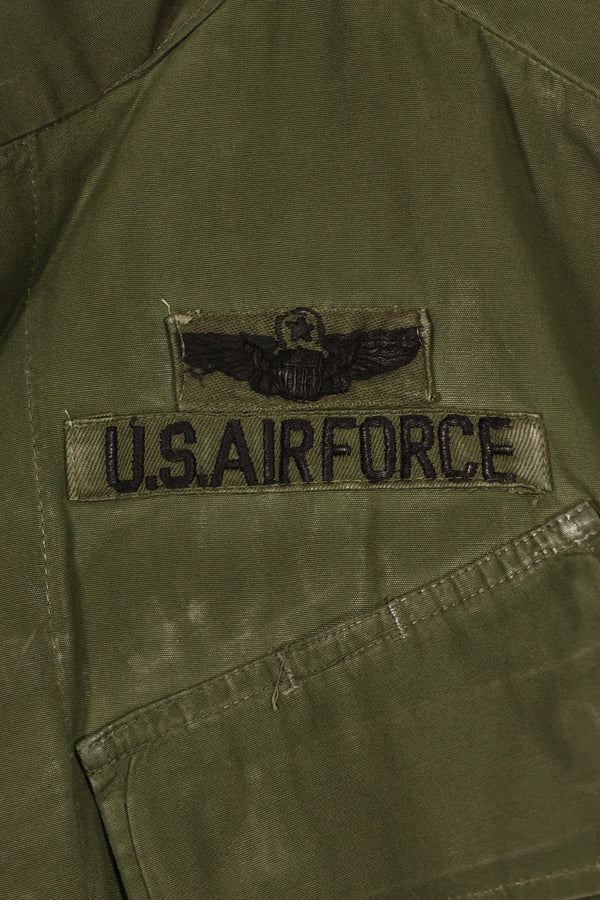 実物 1969年製 3rd Model ジャングルファティーグ 半袖ジャケット M-S USAF パッチ付き 中古品