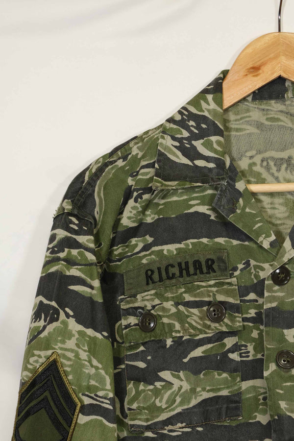 1960年代 タイガーストライプ シャツ CIDGパターン 特殊部隊パッチ 中古品
