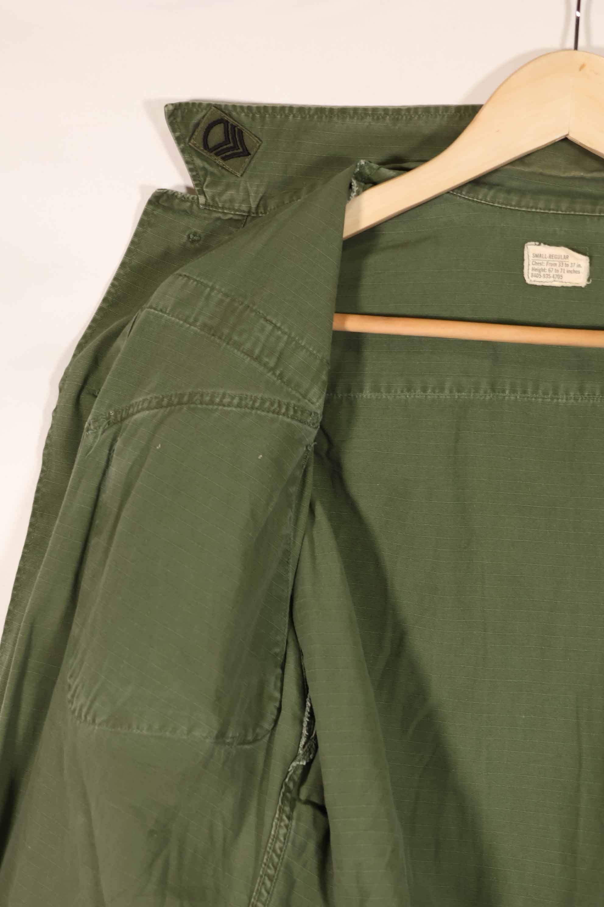 実物 1969年製 4th Model ジャングルファティーグ ジャケット 82空挺師団 S-R 中古品