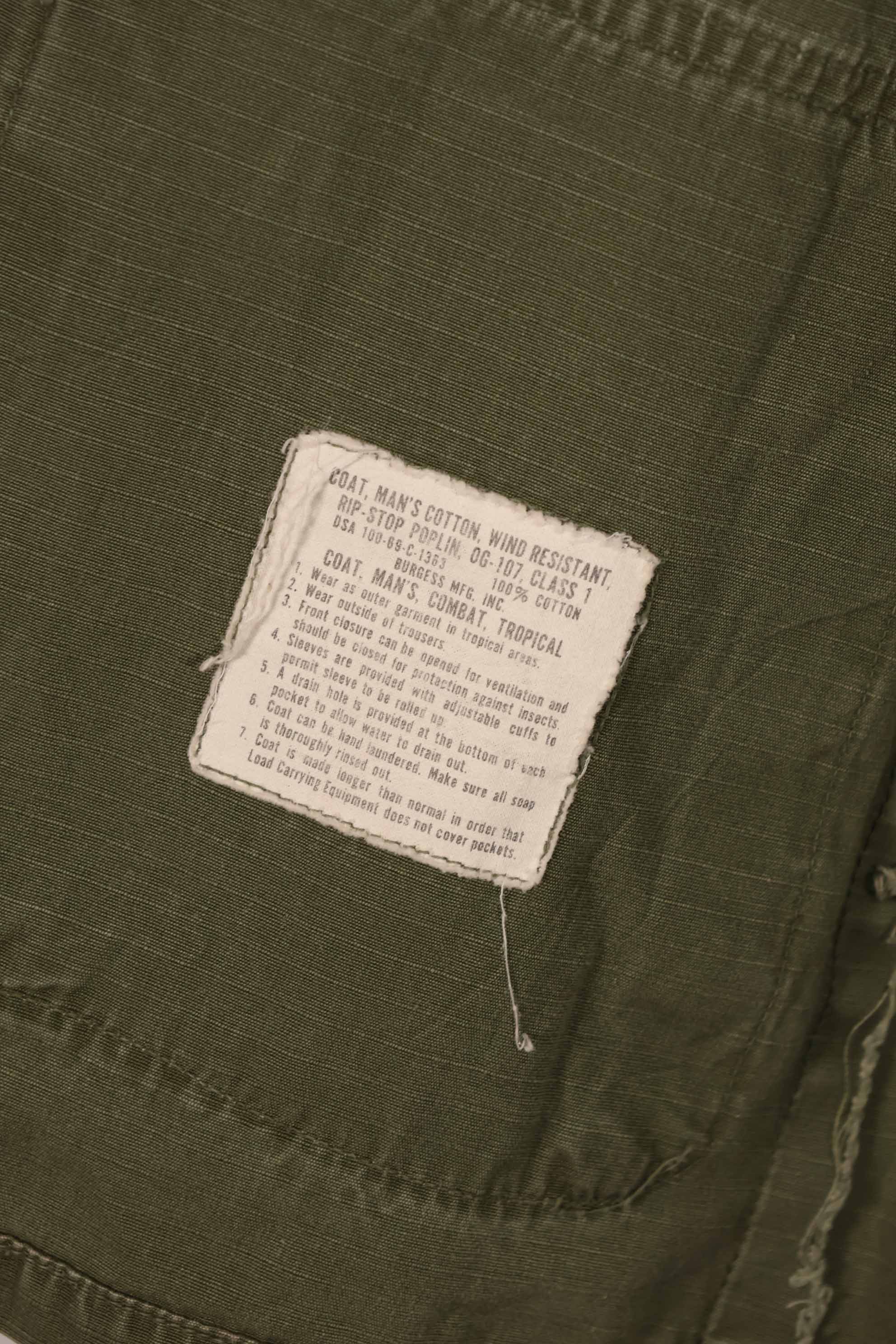 実物 1969年製 4th Model ジャングルファティーグ ジャケット M-R 中古品