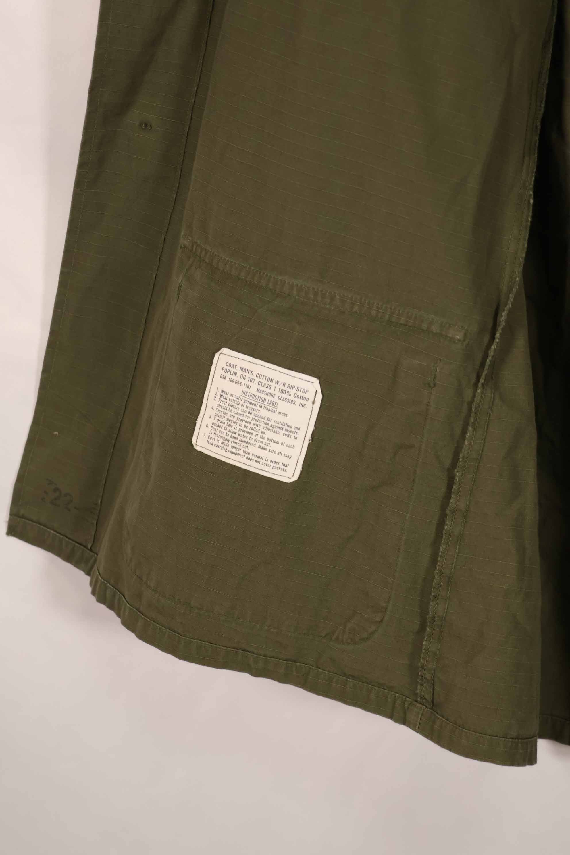 実物 1969年製 4th Model ジャングルファティーグ ジャケット S-R 中古品