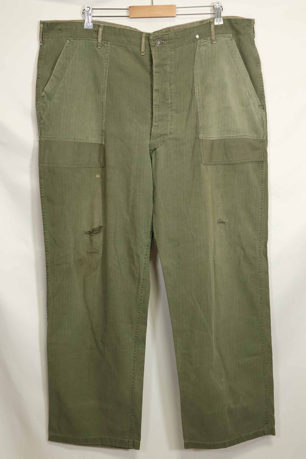 1940年代 アメリカ陸軍 HBT ユーティリティパンツ 大きめサイズ 傷あり 中古品