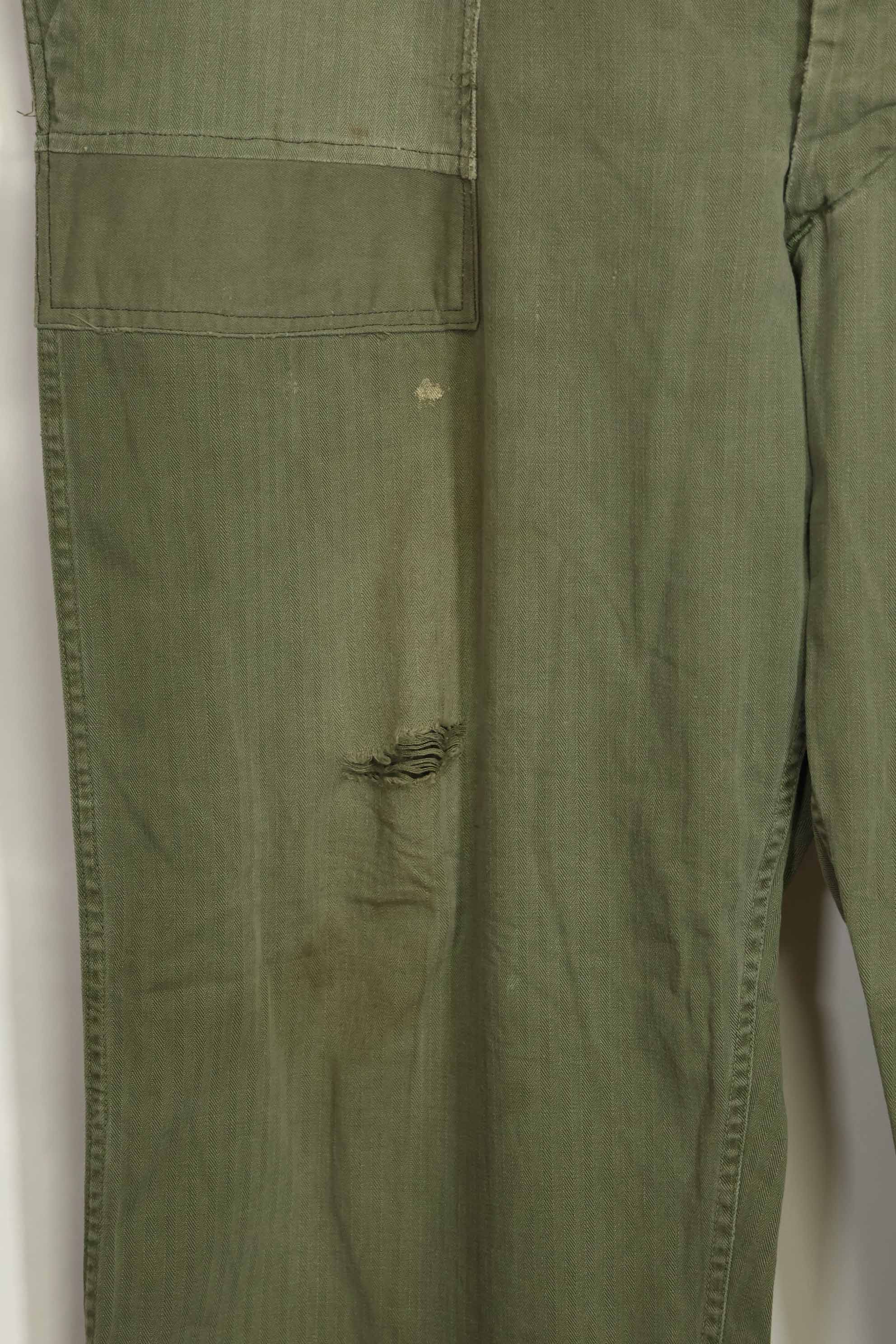 1940年代 アメリカ陸軍 HBT ユーティリティパンツ 大きめサイズ 傷あり 中古品