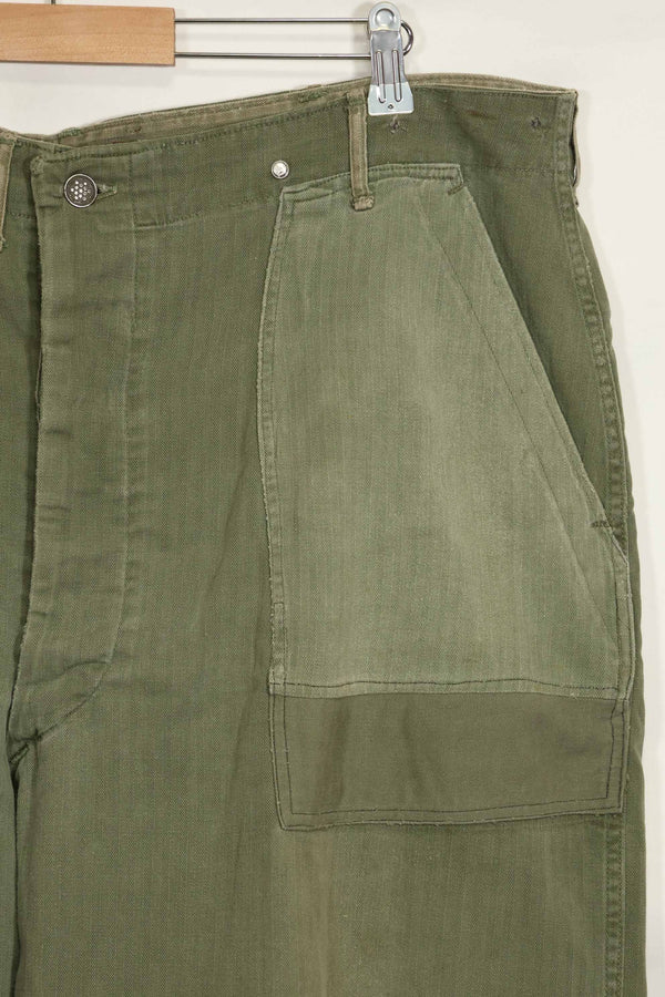 1940年代 アメリカ陸軍 HBT ユーティリティパンツ 大きめサイズ 傷あり 中古品