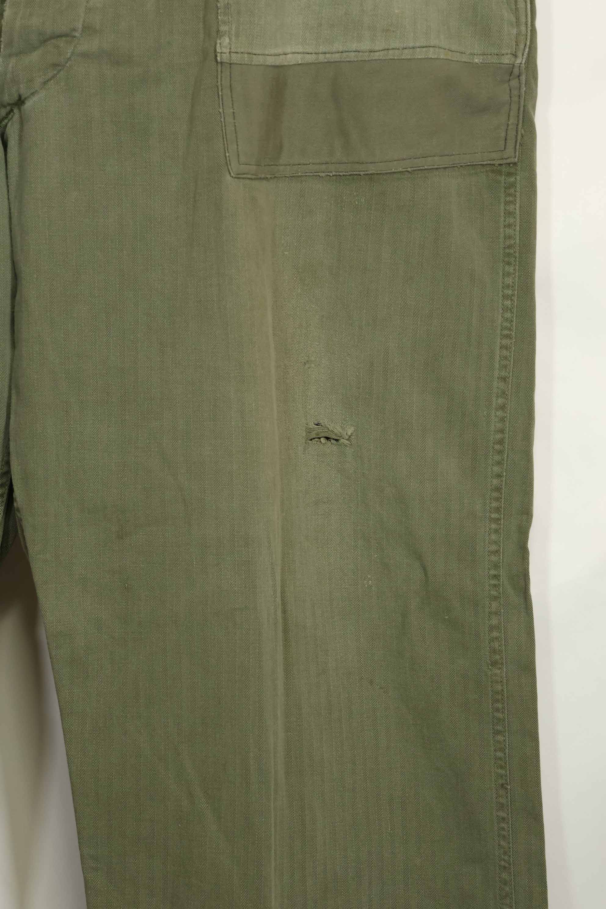 1940年代 アメリカ陸軍 HBT ユーティリティパンツ 大きめサイズ 傷あり 中古品